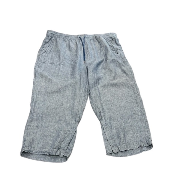 Athleta retreat blue linen pull on wide leg pants size 26 - Picture 1 of 11